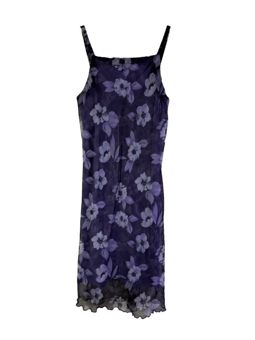 Vintage Y2K Slip Dress Floral Flowers Plum Purple Grunge Hawaiian